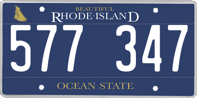RI license plate 577347