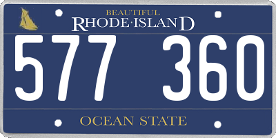 RI license plate 577360