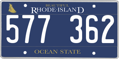 RI license plate 577362