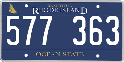 RI license plate 577363