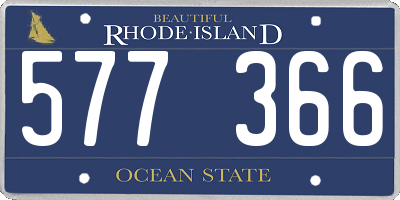 RI license plate 577366