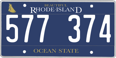 RI license plate 577374
