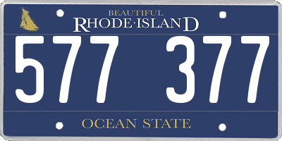 RI license plate 577377