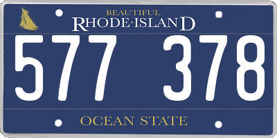 RI license plate 577378