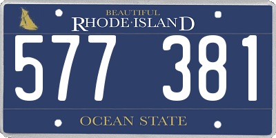 RI license plate 577381