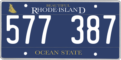 RI license plate 577387