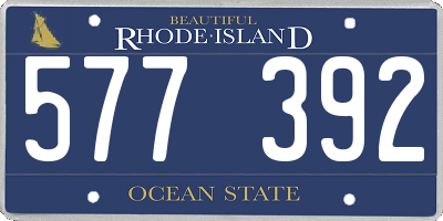 RI license plate 577392