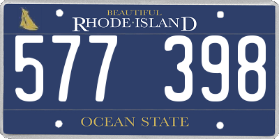 RI license plate 577398
