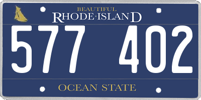 RI license plate 577402