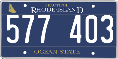 RI license plate 577403
