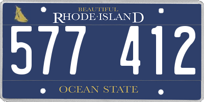 RI license plate 577412