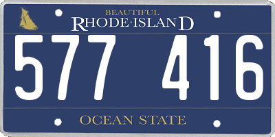 RI license plate 577416