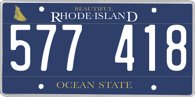 RI license plate 577418