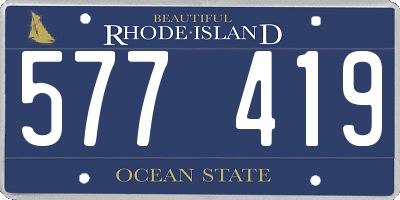 RI license plate 577419