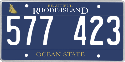 RI license plate 577423