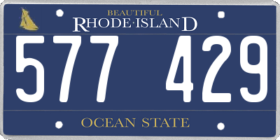 RI license plate 577429