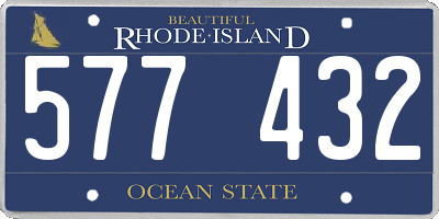 RI license plate 577432
