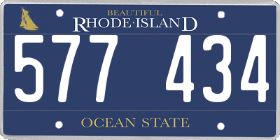 RI license plate 577434