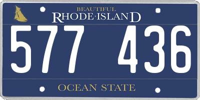 RI license plate 577436