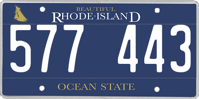 RI license plate 577443