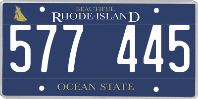 RI license plate 577445