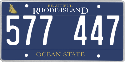 RI license plate 577447