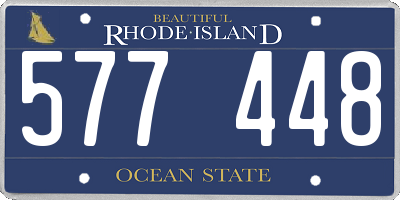 RI license plate 577448