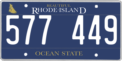 RI license plate 577449