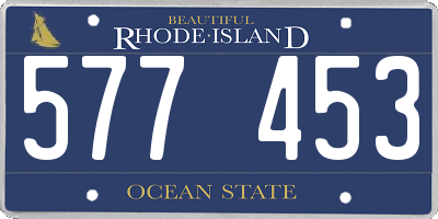 RI license plate 577453