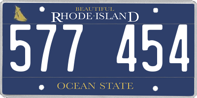 RI license plate 577454