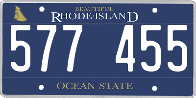RI license plate 577455
