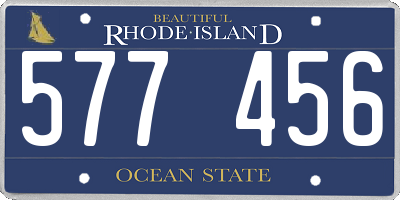 RI license plate 577456