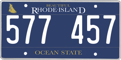 RI license plate 577457