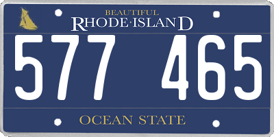 RI license plate 577465