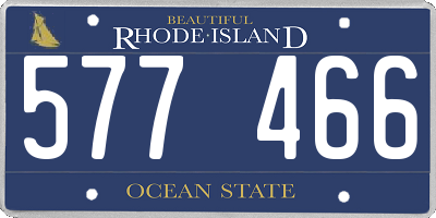 RI license plate 577466