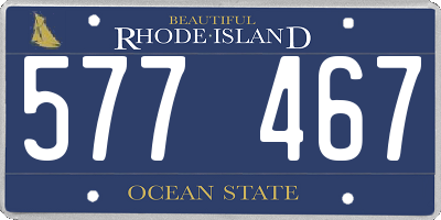 RI license plate 577467