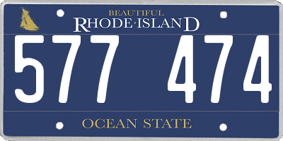 RI license plate 577474