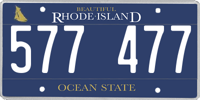 RI license plate 577477