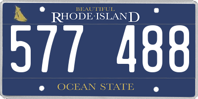 RI license plate 577488
