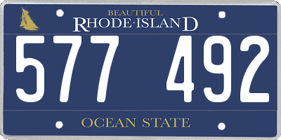 RI license plate 577492