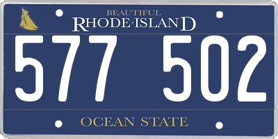 RI license plate 577502