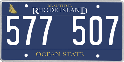RI license plate 577507