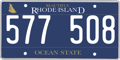 RI license plate 577508