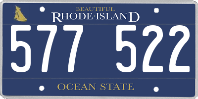 RI license plate 577522
