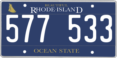 RI license plate 577533