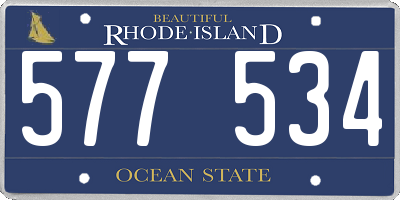 RI license plate 577534