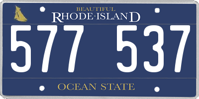 RI license plate 577537