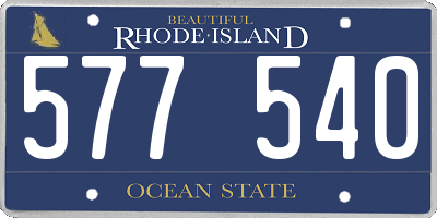 RI license plate 577540