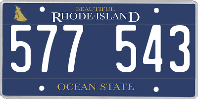 RI license plate 577543