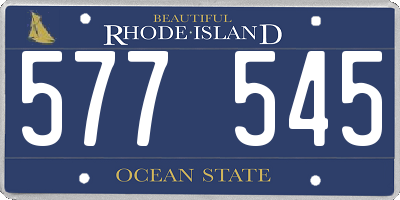 RI license plate 577545